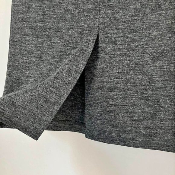 LOFT charcoal grey pencil skirt with slit - Picture 3 of 8